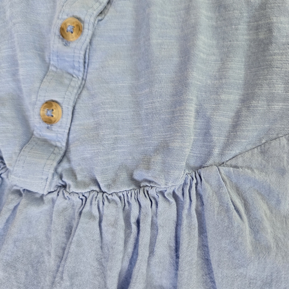 Pilcro Anthropologie Womens‎ Flutter Sleeve Babydoll Top in Blue Sz Small Cotton - Picture 10 of 10